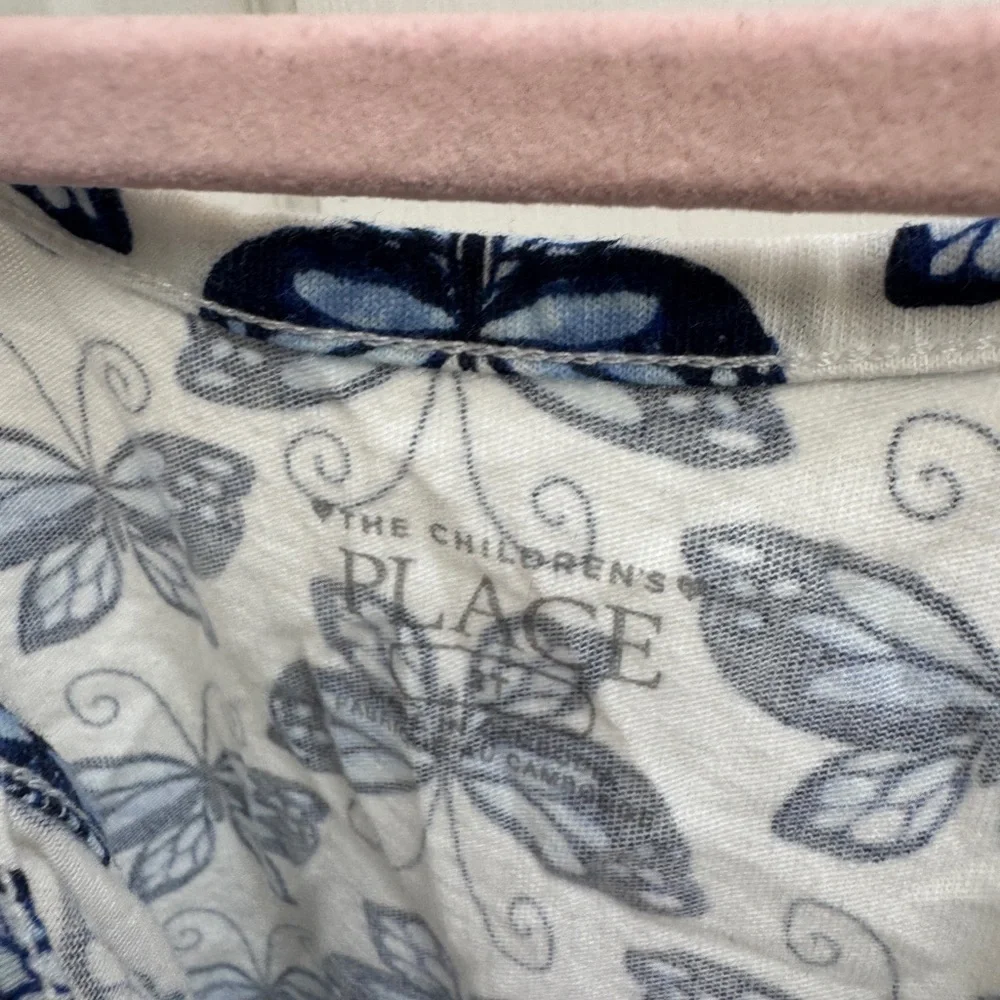 NWOT The Children's Place 2T Girls Blue & White Butterfly Print Cami Top Blouse